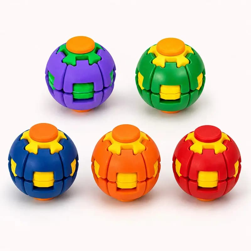 3D Printed Press-to-Spin Fidget BallOne Click Deform Fidget Spinner Ball, Smooth Rotating Stress Relief Sensor