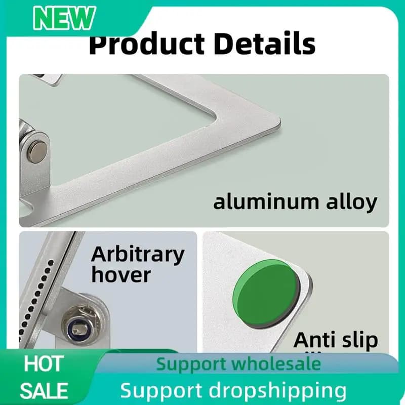 Supporto per laptop pieghevole solido Staffa di supporto per notebook di sollevamento in lega di alluminio Base per supporto per tablet appositamente progettata per tablet