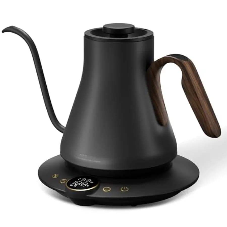 Electric kettle with Precise Temperature Control, Handle with Wood Finish, Stainless Steel Interior, Quick Heating, Versatile