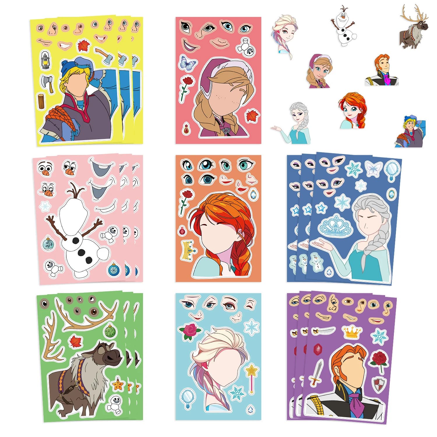 8/16 Pezzi Adesivi Frozen Queen per Feste, Adesivi Elsa per Creare il Tuo Personaggio, Decorazioni Fai-da-Te per Quaderni, Borracce, Chitarre, Skateboard, Palloncini