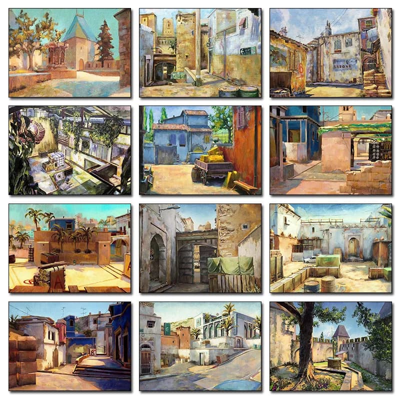 Poster Popolare del Gioco di Tiro Counter Strike CS GO, Stampa Diamantata, Decorazione Murale per Soggiorno e Casa