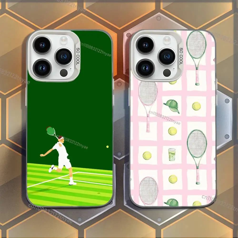 Luxury phone case with tennis rack design for iPhone 17, 16, 15, 14, 13, 12, 11, Mini, Pro, E, MAX, white shockproof caramel effect