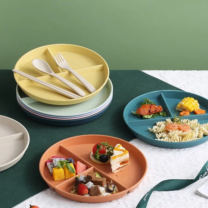 Piatto Porzionato per Controllo delle Porzioni, Vassoio Diviso per Dieta, Perdita di Peso, Preparazione Pasti, Nutrizione Bariatrica, Contenitore per Snack
