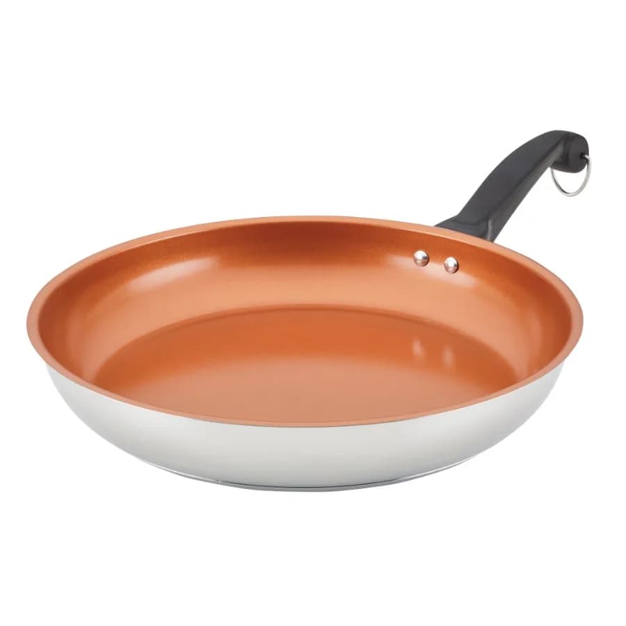 Classic Traditions 12.5 Inch Ceramic Nonstick Frying Pan Induction Compatible Metal Utensil Safe Dishwasher Safe Stainless Stee