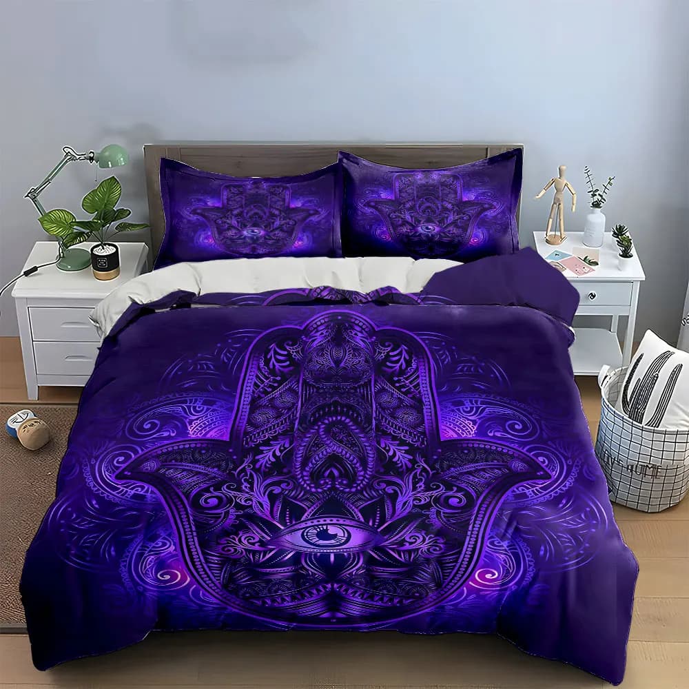 Set di biancheria da letto Bohemian Art Decor con 1 copripiumino e 2 federe, singolo, matrimoniale, king, queen, idea regalo