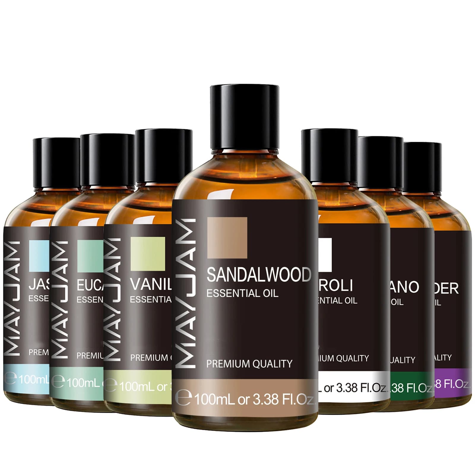 MAYJAM 1 pc 100ML essential oil with dropper sandalwood eucalyptus vanilla aromatic oil for humidifier scent candle burner