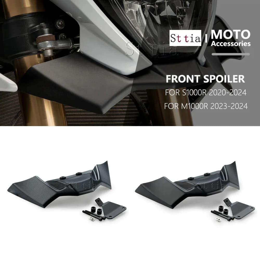 Nuovo Spoiler Aerodinamico Anteriore per Moto BMW S1000R 2021 2022 2023 e M1000R 2023-2024, Carena Winglet Naked con Effetto Downforce