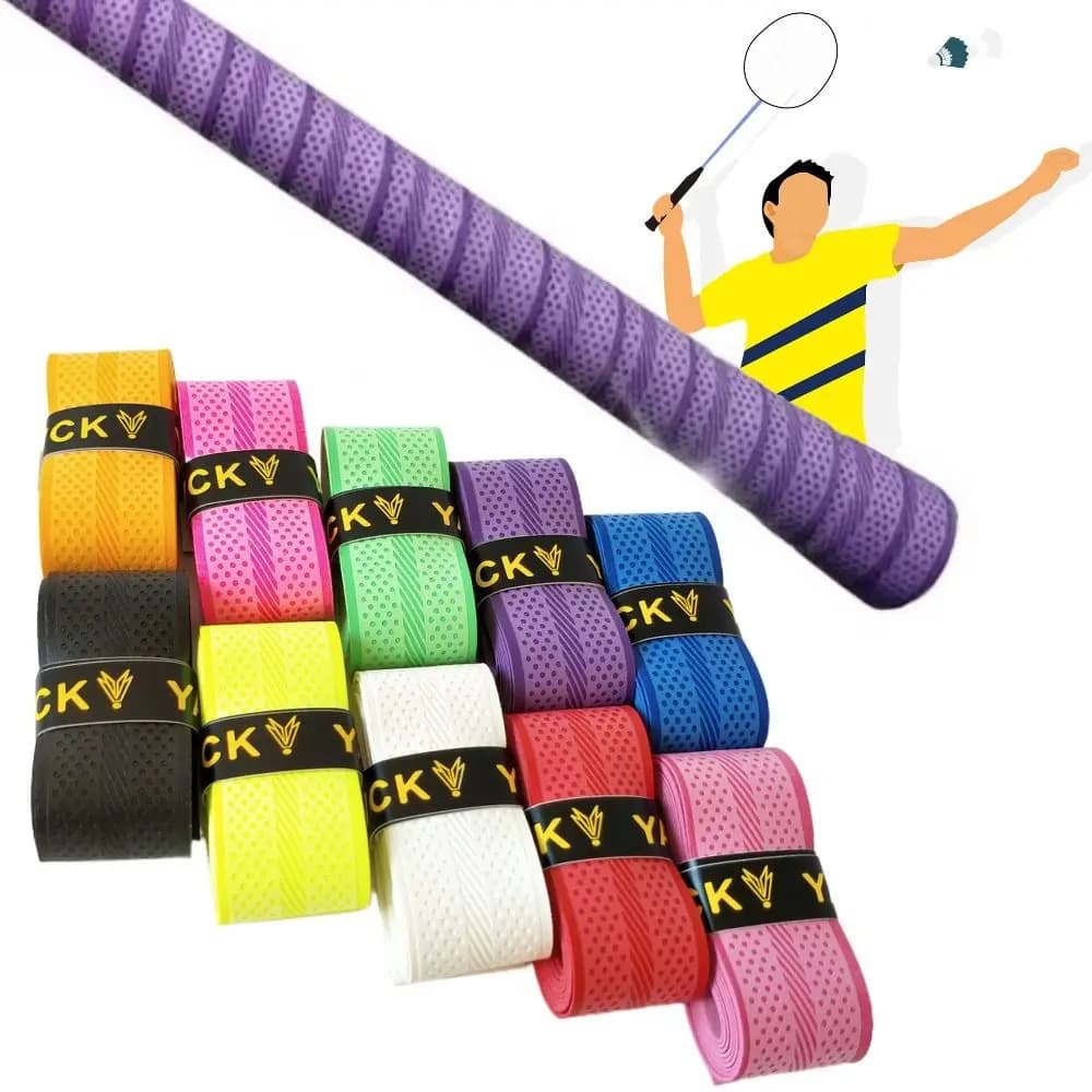 Overgrip per racchetta da badminton multicolore Nastro antiscivolo per impugnatura con punto di pressione Canna da pesca Assorbimento degli urti Fascia per racchetta da tennis