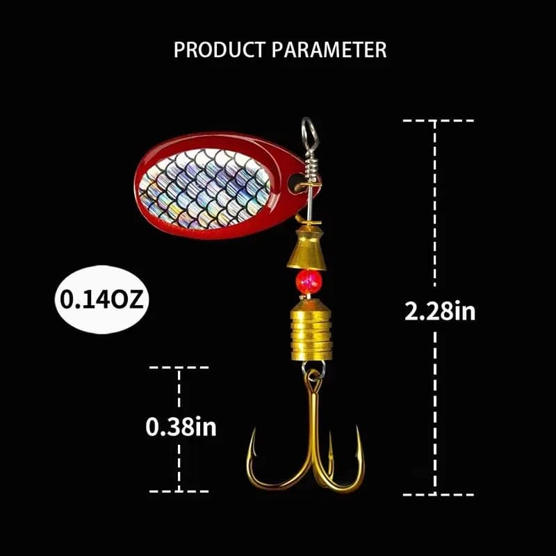 Cucchiaio Spinner Richiamo di pesca con gancio 10 pezzi Set Spoonbait Crankbaits Wobblers da pesca Wobblers da pesca per luccio Kit all'uncinetto