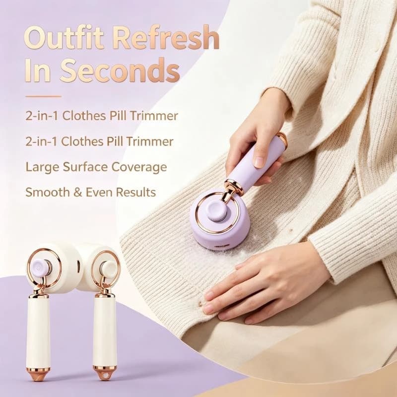 2In1 Rechargeable Fabric Shaver Large Surface Portable Pill Trimmer Clothes Lint Remover