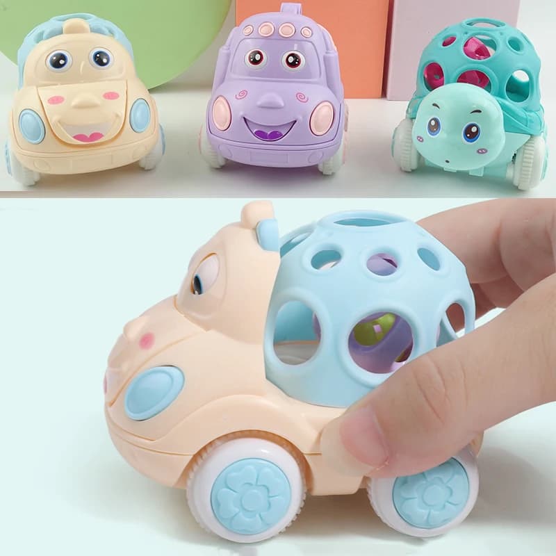 6 12 mesi bambini striscianti sonaglio sensoriale bambino push and go camion rotolo auto sonaglio giocattoli neonato sviluppo precoce dentizione auto giocattoli