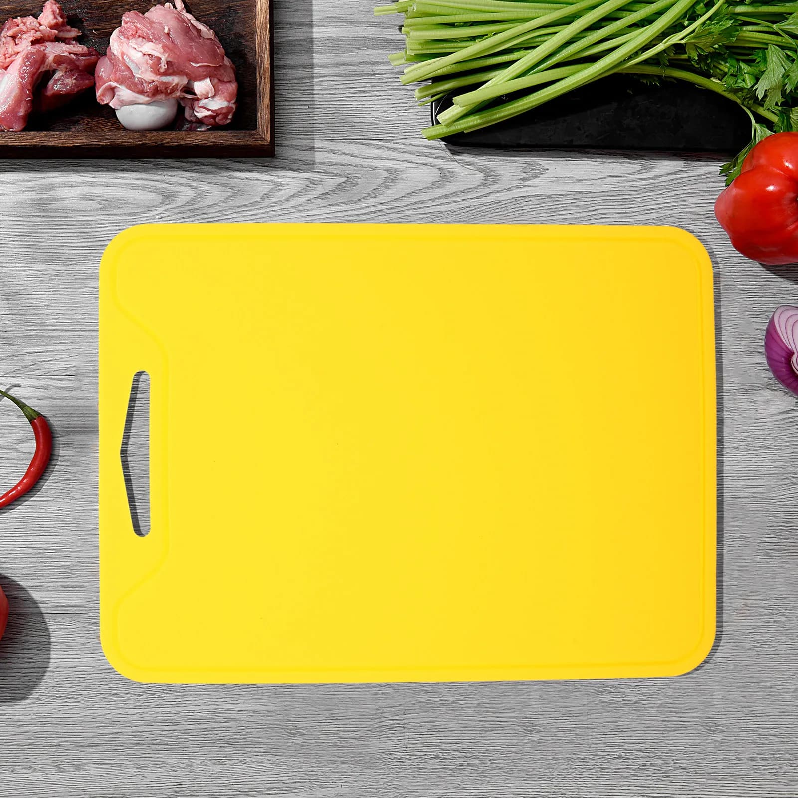 Non-slip folding silicone cutter for kitchen, fruit cutting mat, vegetables, meat, dough, portable for home use