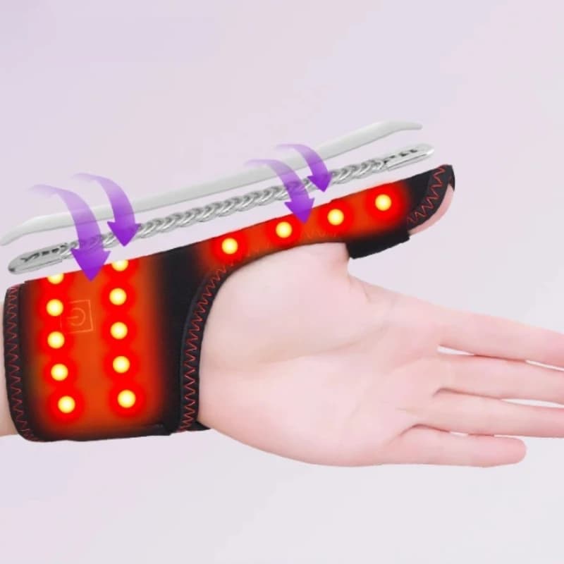 Fascia Riscaldante Elettrica per Polso con Massaggio a Vibrazione, 3 Livelli di Compressione Calda, Protezione Ricaricabile per Polso
