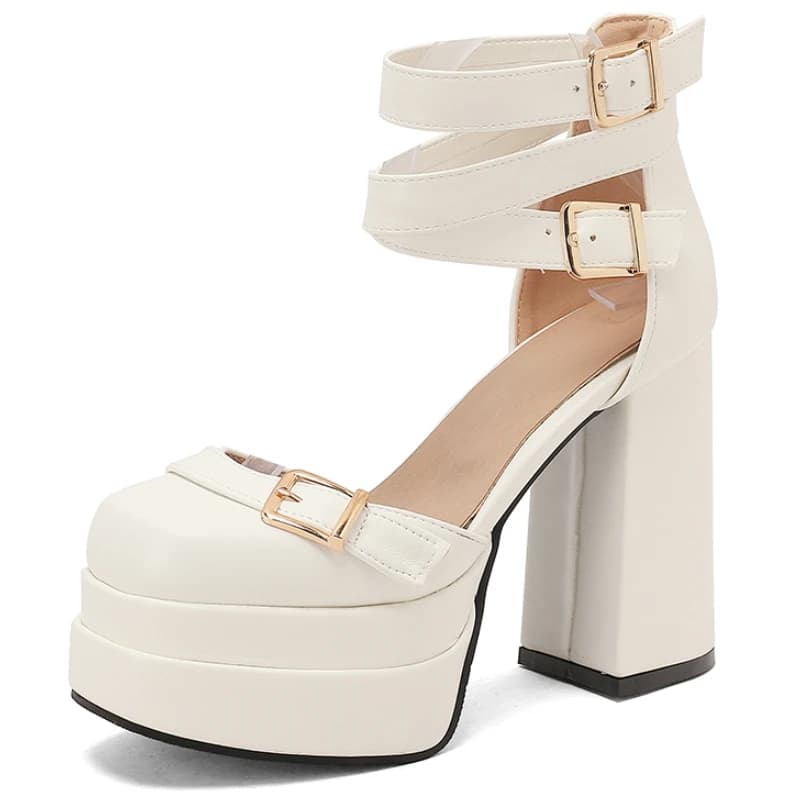 Sandali Sexy con Tacco Alto da Donna Estivi 2026, Scarpe con Plateau Taglia Grande 50, Punta Chiusa, Nere Bianche Rosse, per Danza e Matrimonio