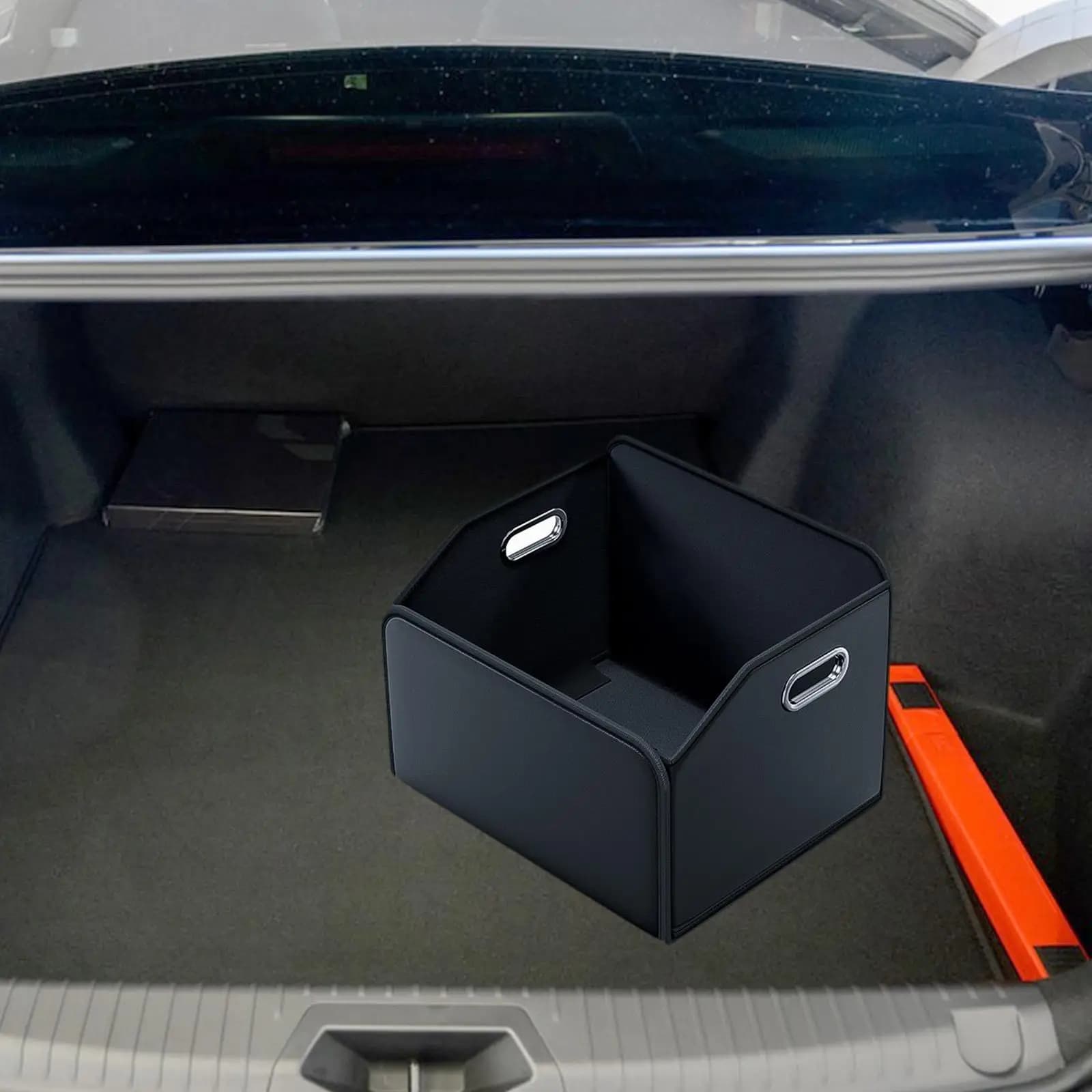 Organizer per Auto, Contenitore per Bagagliaio con Maniglia Robusta, Scatola Pieghevole per Libri, Attrezzi e Accessori