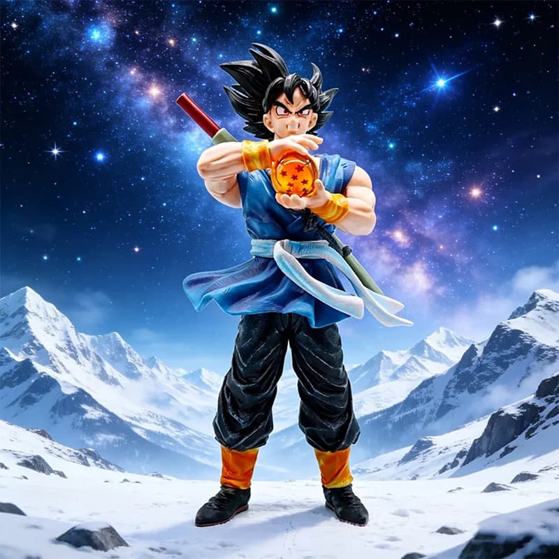 Statua di Goku Super Saiyan in Rabbia di Dragon Ball Z, Figurina Anime con Sfera del Drago, Decorazione da Scrivania