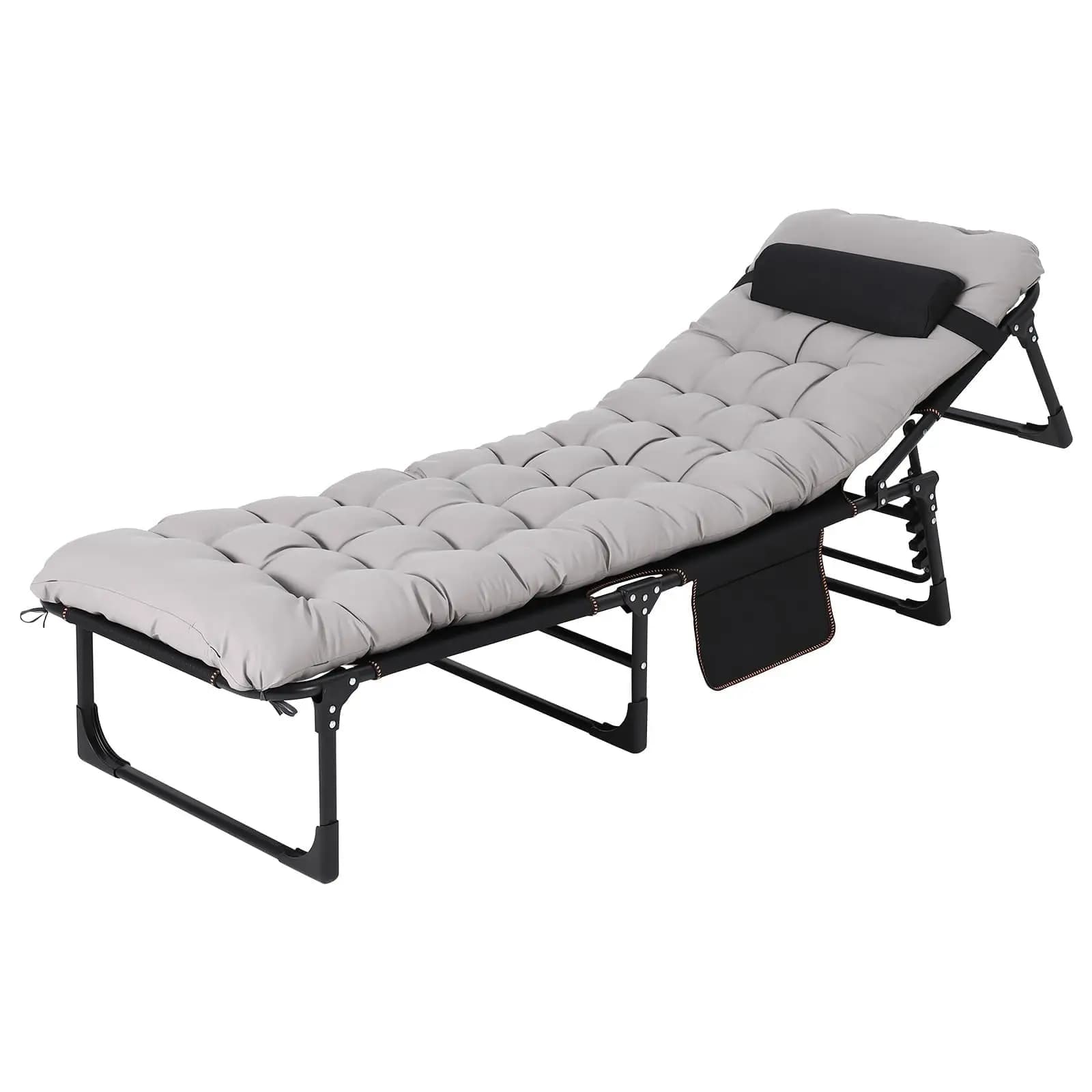 Portable Camping Beds for Adults, Foldable Bed with Often Removable Mat and Transport Bag, Double Layer Camping Bed in Oxford Fabric