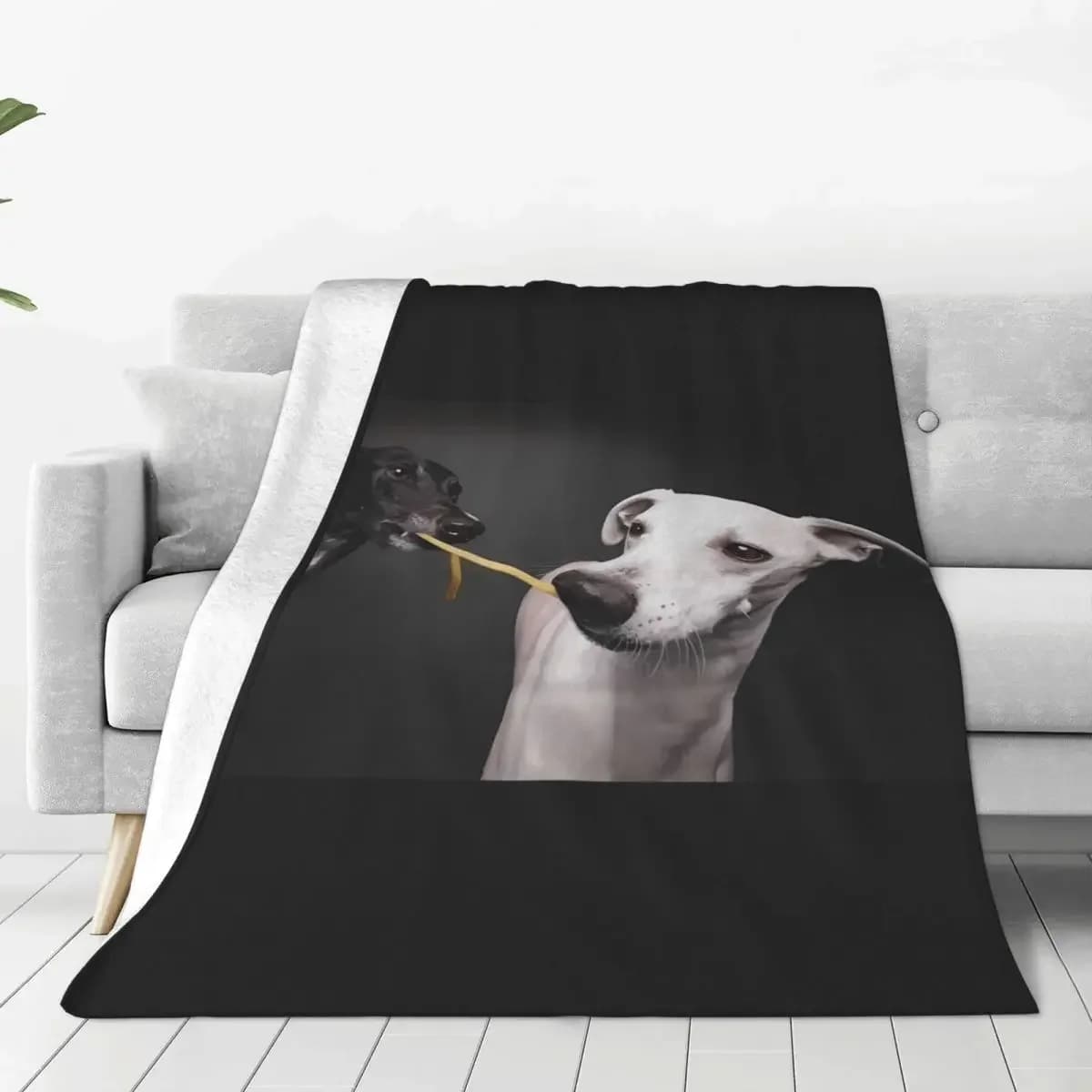 Coperta in flanella per cani levriero Whippet Lurcher Galgo Coperta super calda per animali domestici per soggiorno Copriletto per ufficio Copridivano