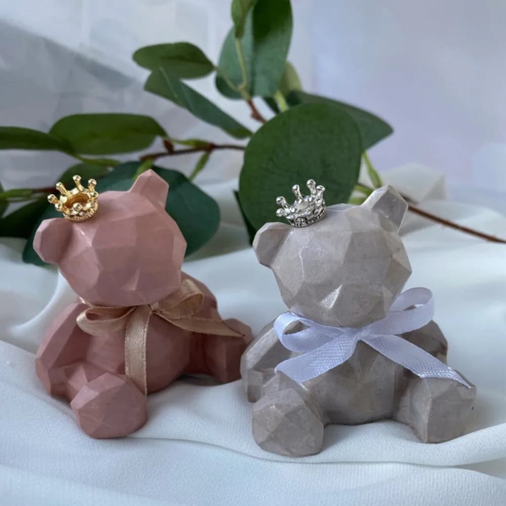 Stampo in silicone per orso 3D Stampo per candela a forma di animale fai-da-te Stampo per sapone in gesso Forniture per realizzare candele Decorazione per torta al cioccolato ghiacciato