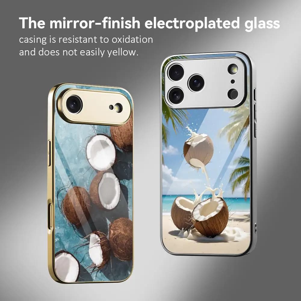 Custodia per Telefono alla Moda in Fibra di Cocco per iPhone 17 16 15 14 13 12 Pro Max Plus, con Bumper in Metallo Galvanizzato Antiurto