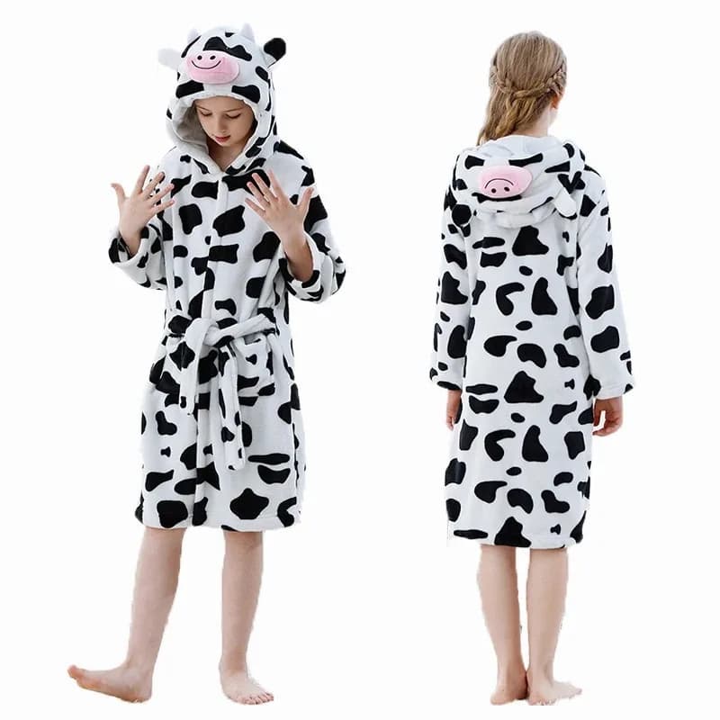 Children's Bathrobe For Girls Pigiama Mucca Kigurum Children Colar Fleece Boys Bathrobes Night Shirt Nightwear Children's Nightwear Hooded Bathrobe