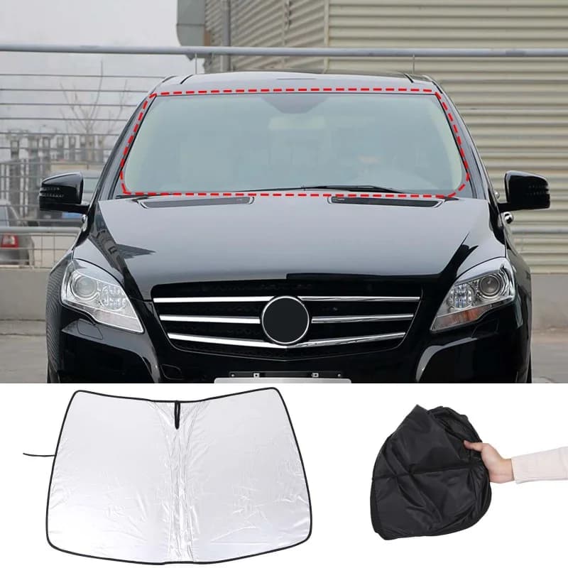Parasole per Finestrino Anteriore Auto, Pieghevole, Protezione dal Calore e dai Raggi UV per Mercedes Benz Classe R W251 2006-2017