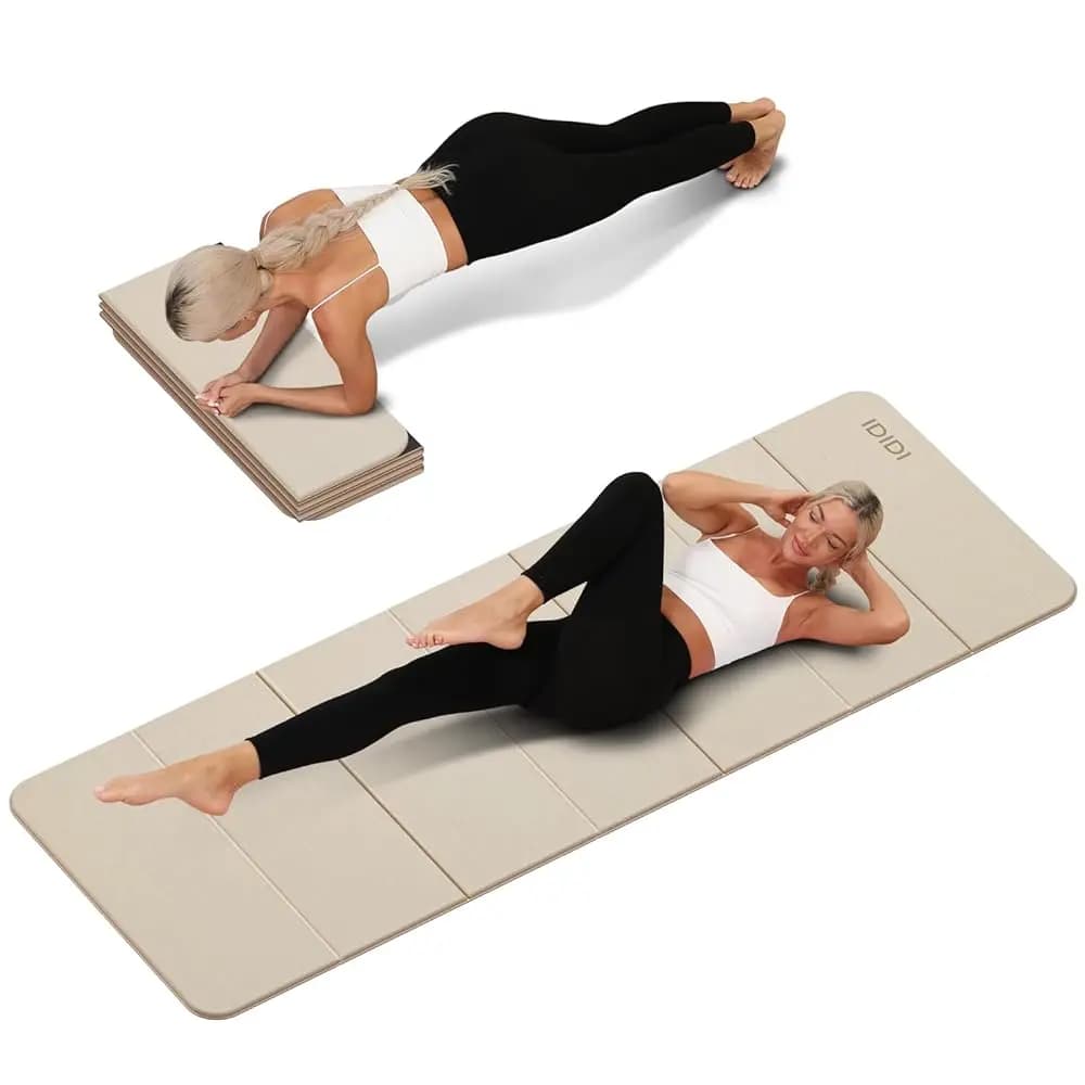 Tappetino Yoga Pieghevole Extra Spesso 0,32 Pollici - Materiale POE Certificato SGS, Tappetino per Esercizi Antiscivolo, Tappetini Fitness Multiuso
