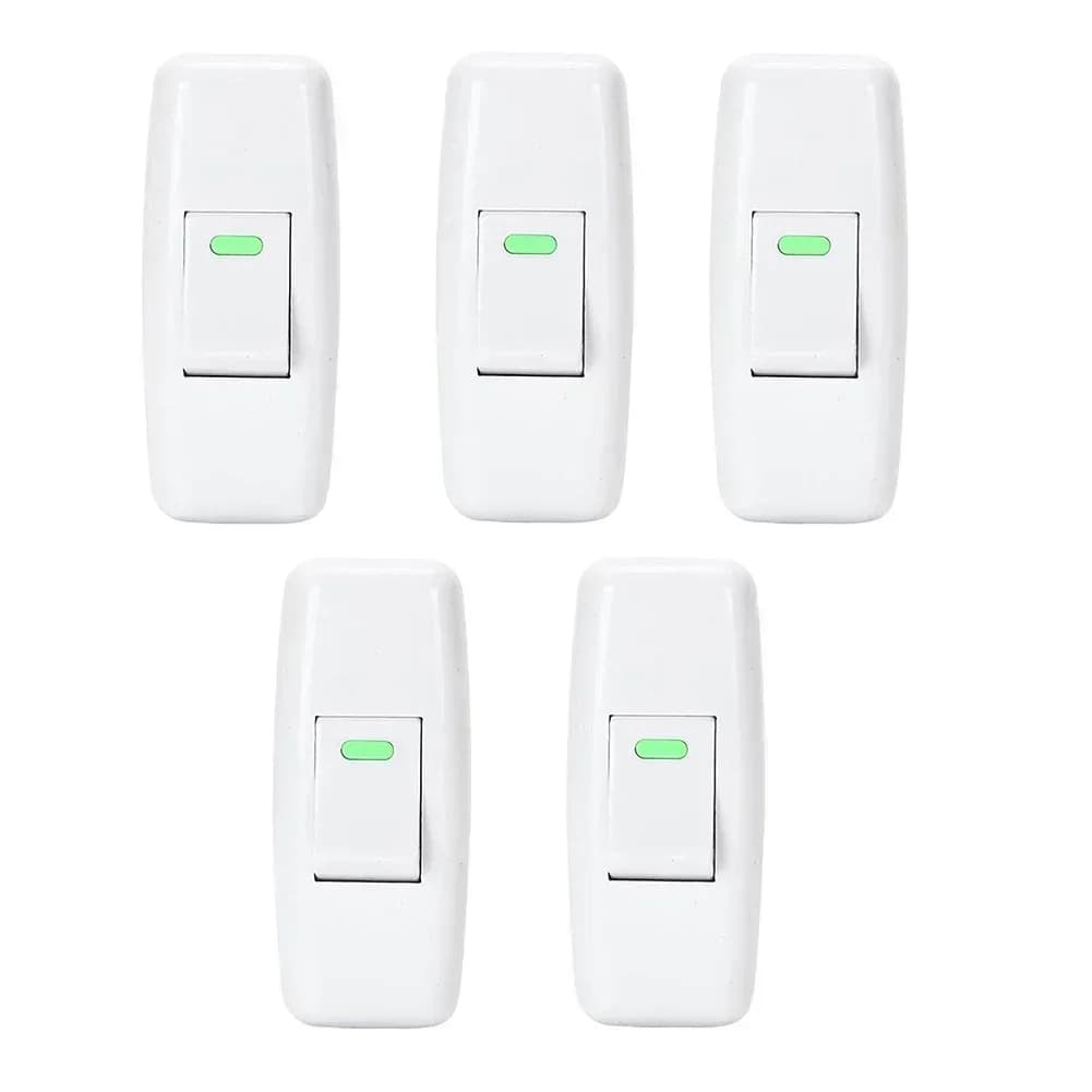 Interruttore a pulsante a 2 pin, 250V 10A, 5 pezzi, per lampade da scrivania, lampade da comodino e applicazioni con cavi domestici