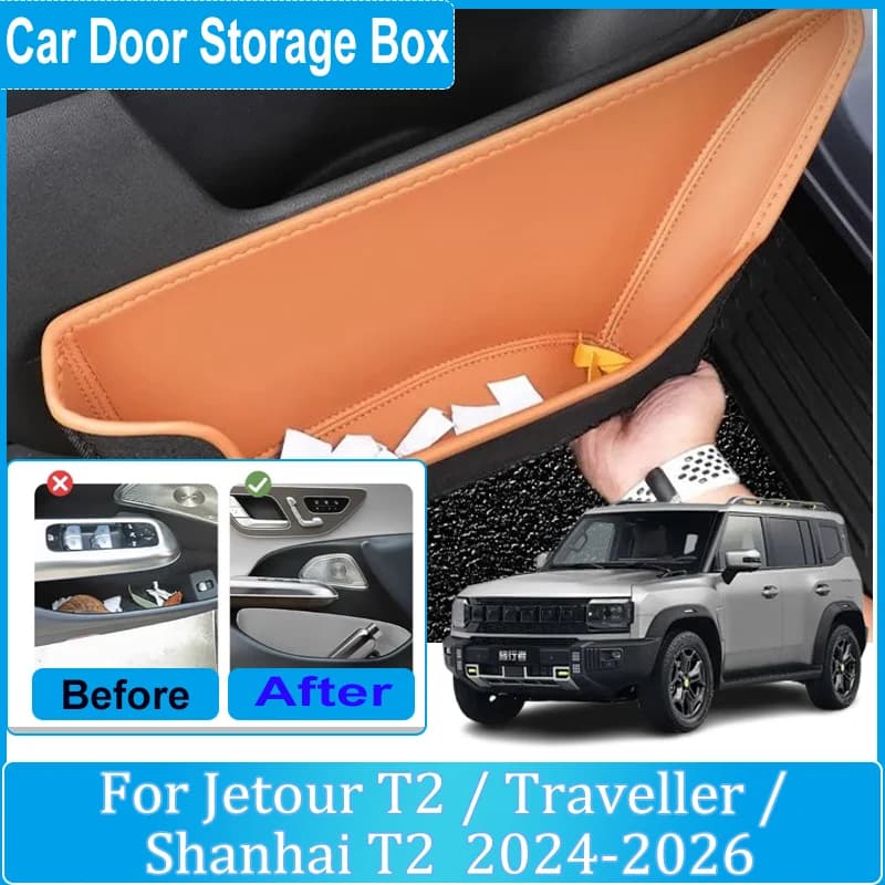 Scatola di immagazzinaggio per porta automatica per Jetour T2 Accessori per auto Viaggiatore ICH-X K3 2024-2026 Scatole per organizer tascabili per slot per porta Strumenti