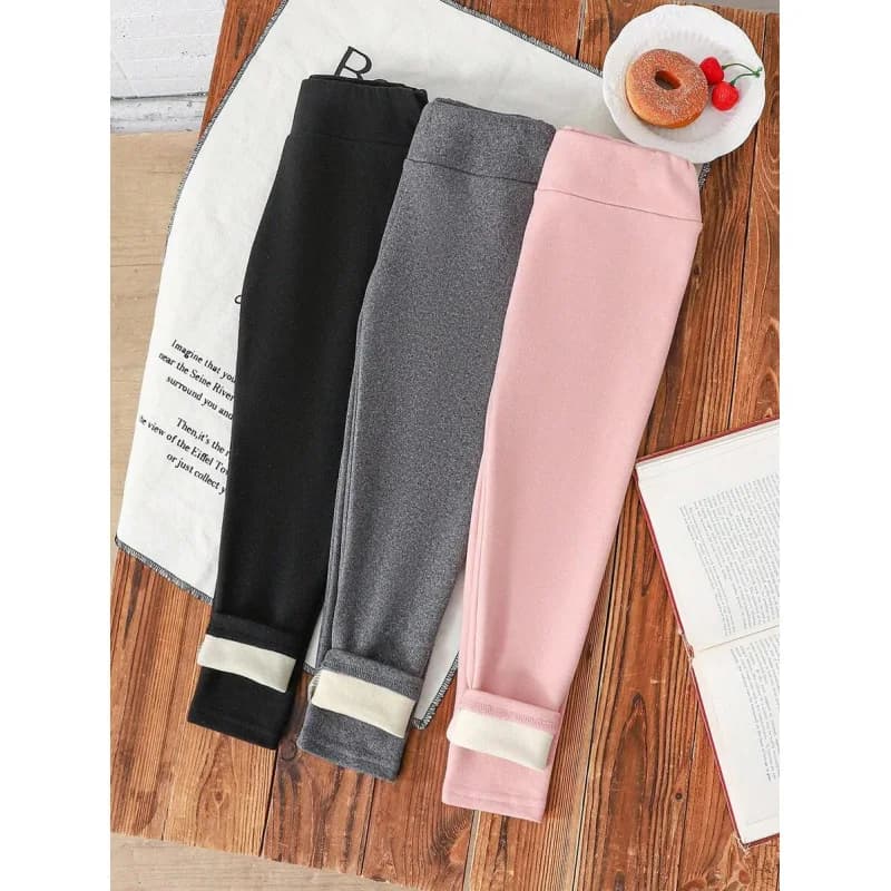 Leggings Spazzolati per Bambine, Pantaloni Morbidi e Confortevoli, Collezione Invernale, Stile Neutro, Disponibili nei Negozi
