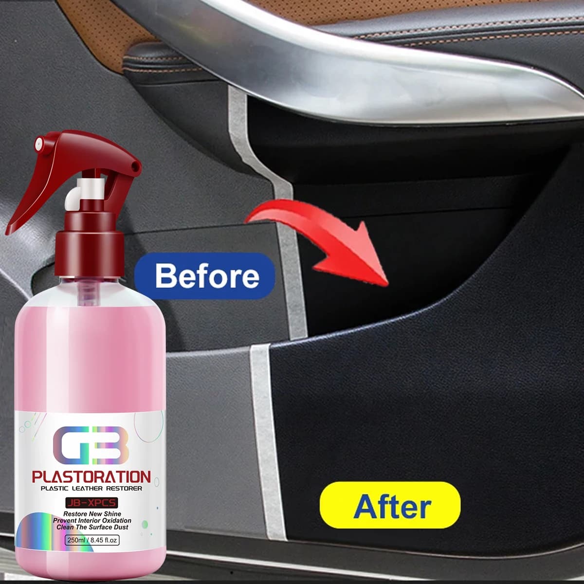 Restauratore di plastica per auto Ritorno al nero lucido Prodotti per la pulizia dell'auto Pelle di plastica Ripristina il rivestimento di lucidatura e riparazione G3 PLASTORATION