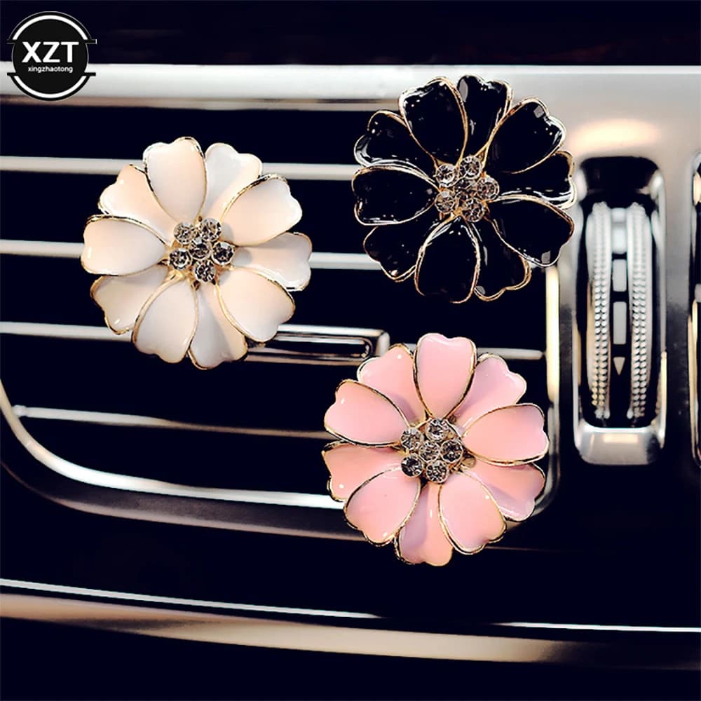 Diamond Small Daisy Car Deodorant Automatic Scent Clip Interior Accessories Car Diffuser Solid Fragrance Diffuser