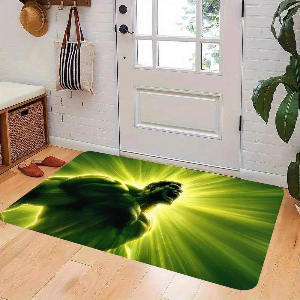 1 tappetino per porta Marvel Hulk, tappeto a tema supereroi per ingresso, soggiorno, camera da letto, regalo ideale per gli appassionati di Marvel,