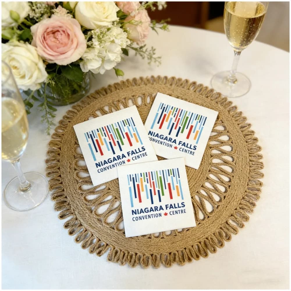 50 Tovaglioli Personalizzati con Logo, Tovaglioli di Carta Usa e Getta Stampati a Colori per Eventi e Feste