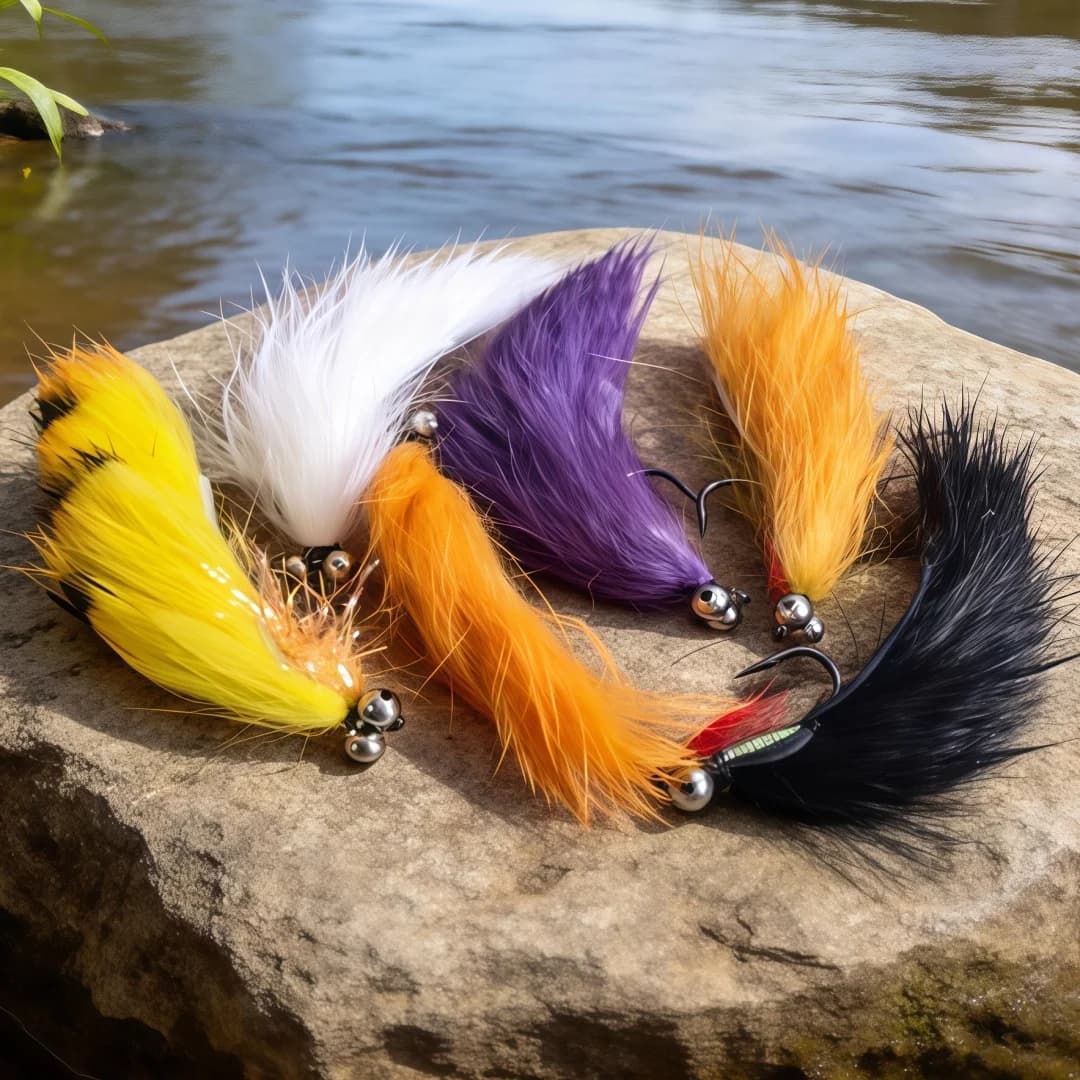5 esche artificiali Zonker Streamer con occhi 3D, per la pesca di persici, trote e salmoni, esche artificiali per acqua salata e dolce per la pesca a mosca