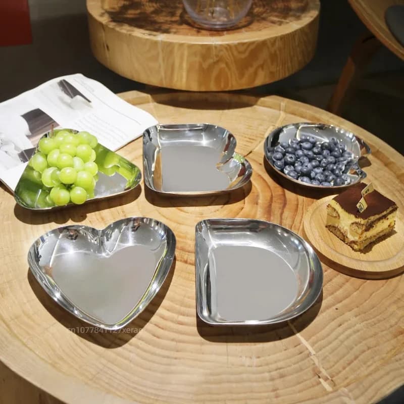 Piatto per snack alla frutta 304 per esterni, piccolo piatto in osso impilato creativo per picnic da campeggio, contenitore per torta Dim Sum per frutta secca