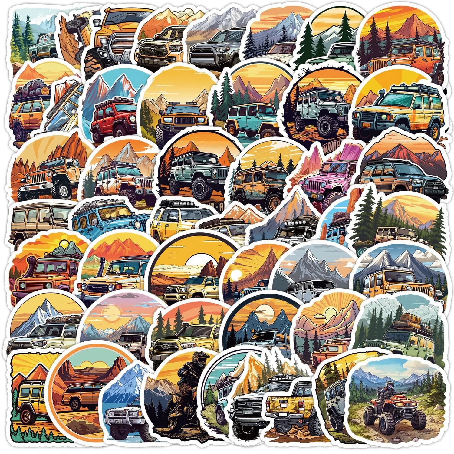 10/50PCS Cool Mountain ORV Off-Road Car Stickers Laptop Skateboard Bike Phone Bags Guitar Helmet Wall decal Waterproof