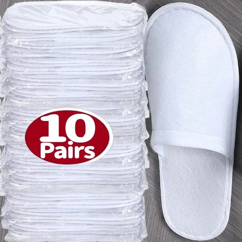 Ciabatte Monouso Unisex Bianche Antiscivolo per Ospiti, Hotel, Spa, Uso Interno per Uomo e Donna