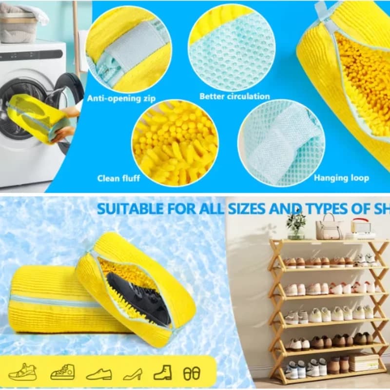 All Shoe Types Laundry Wash & Storage Bag - Zipper Closure Soft Protective Bag