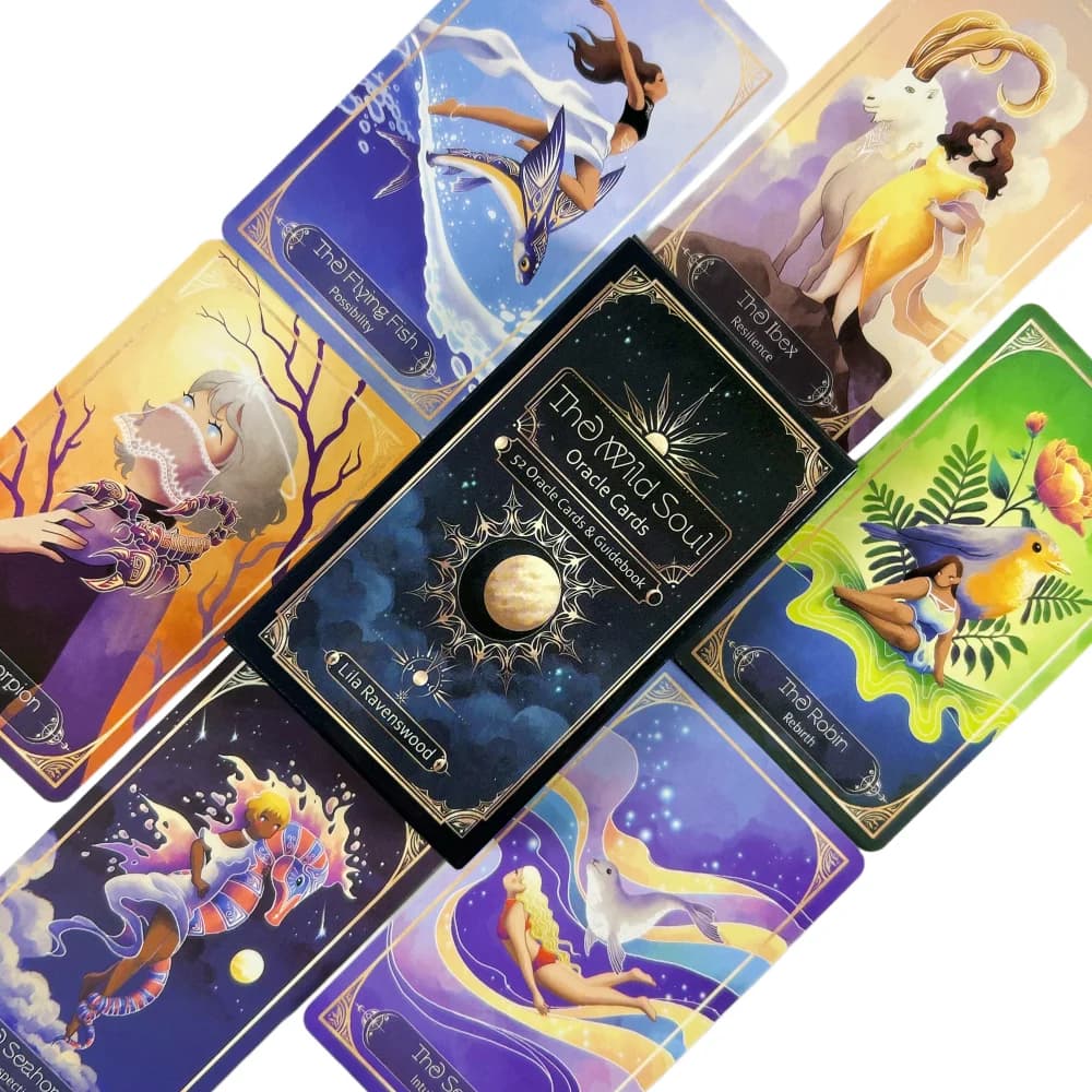 The Wild Soul Oracle Cards Deck Carte da tavolo per giochi di gruppo per feste Set di tarocchi per precognizione e divinazione 10,2*6 cm