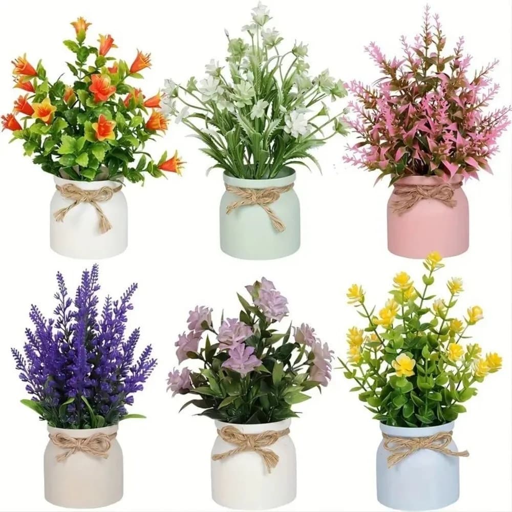 Fake Potted Flowers Evergreen Fake Plant Artificial Flower Bonsai Table Decor Bonsai Simulated Tree Pot Plants