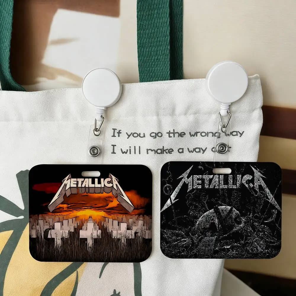 M-Metallica 1 pz Porta Carte di Credito con Cordino, Porta Tessere Bancarie, Porta ID Studente con Laccetto