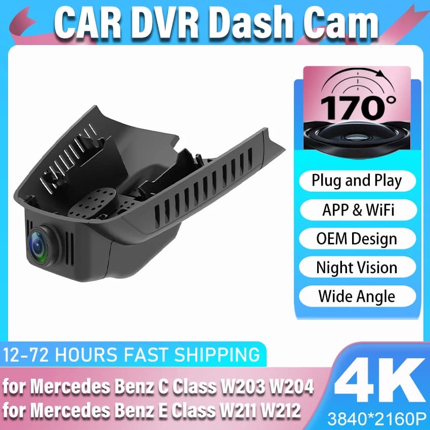 New! Plug and Play Wifi Car Dvr Dash Cam Camera for Mercedes Benz Class C w203 w204 for Mercedes Benz Class E w211 w212 GLK X204