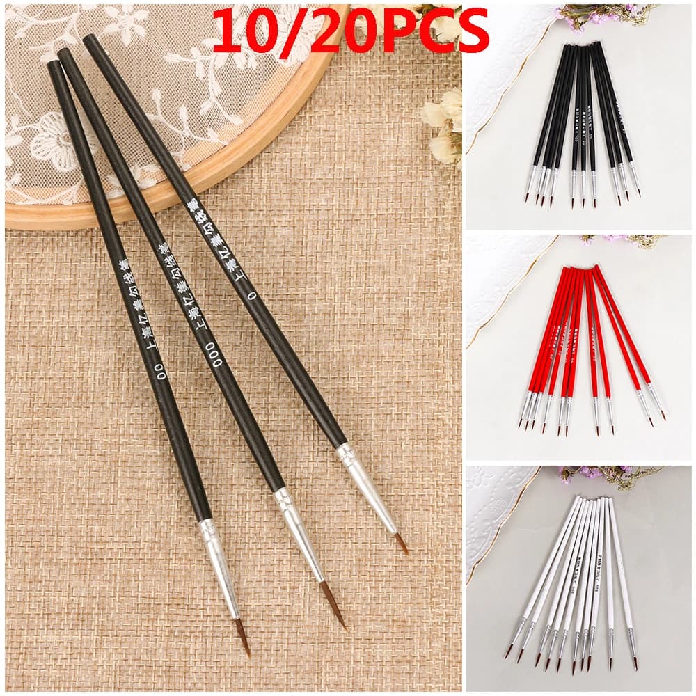 10/20pcs Thin Acrylic Hand Painted Painting Brush Drawing Paint Hook Line Pen