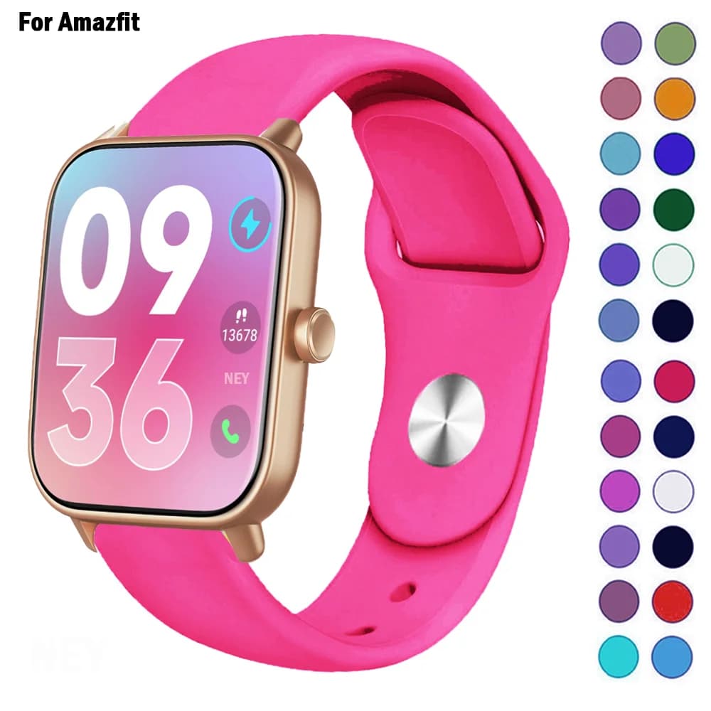 Cinturino per orologio da 20mm/22mm per Amazfit GTR/GTS 4-3-pro-2-2e/GTR 42-47mm/bip-U-S-lite cinturino in silicone sportivo correa amazfit gts 4-2 mini