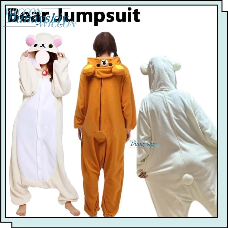 Japanese Cute Cartoon Bear Loose Pajamas Adult Anime Bear Jumpsuit Kawaii Anime Loungewear