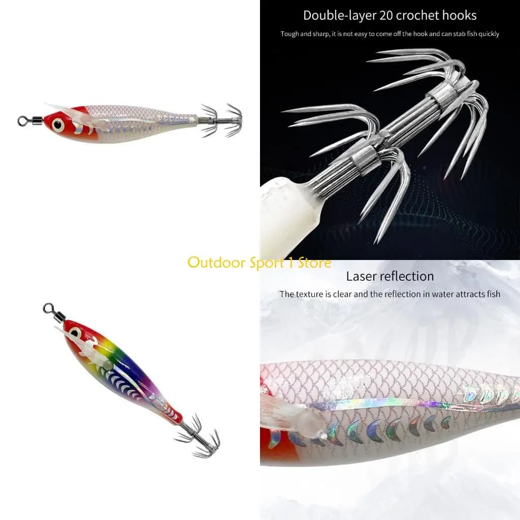 A0KA 8 calamari seppie manica gancio jig esche accessori da pesca facile da usare