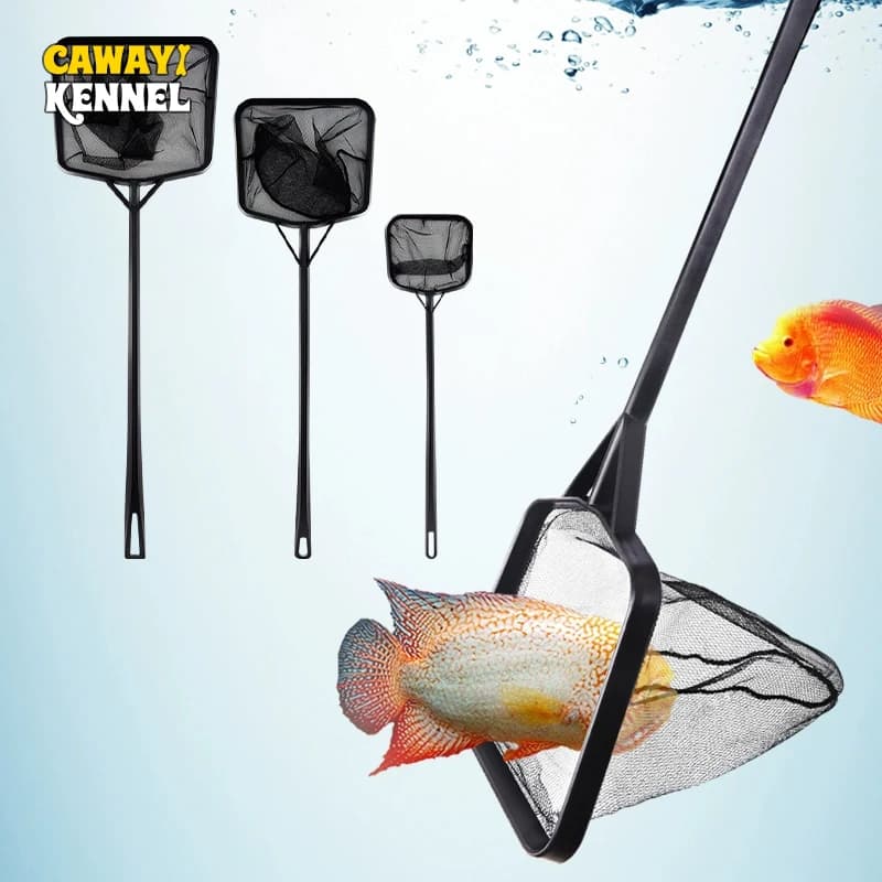 1pc Acquario Rete da pesca quadrata Manico lungo Dip Net Attrezzatura da pesca per la cattura di pesci ornamentali Gamberetti Serbatoio di pesce Accessori puliti