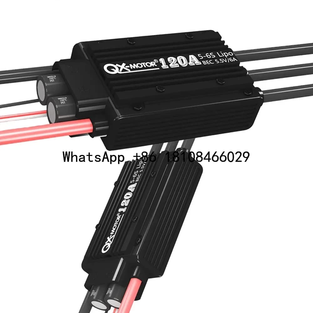 QX-Motor 5-6S 120A Regolatore elettronico ECT con 5,5 V/6A BEC per EDF da 80 mm per aerei ed elicotteri ad ala fissa Parti e accessori RC