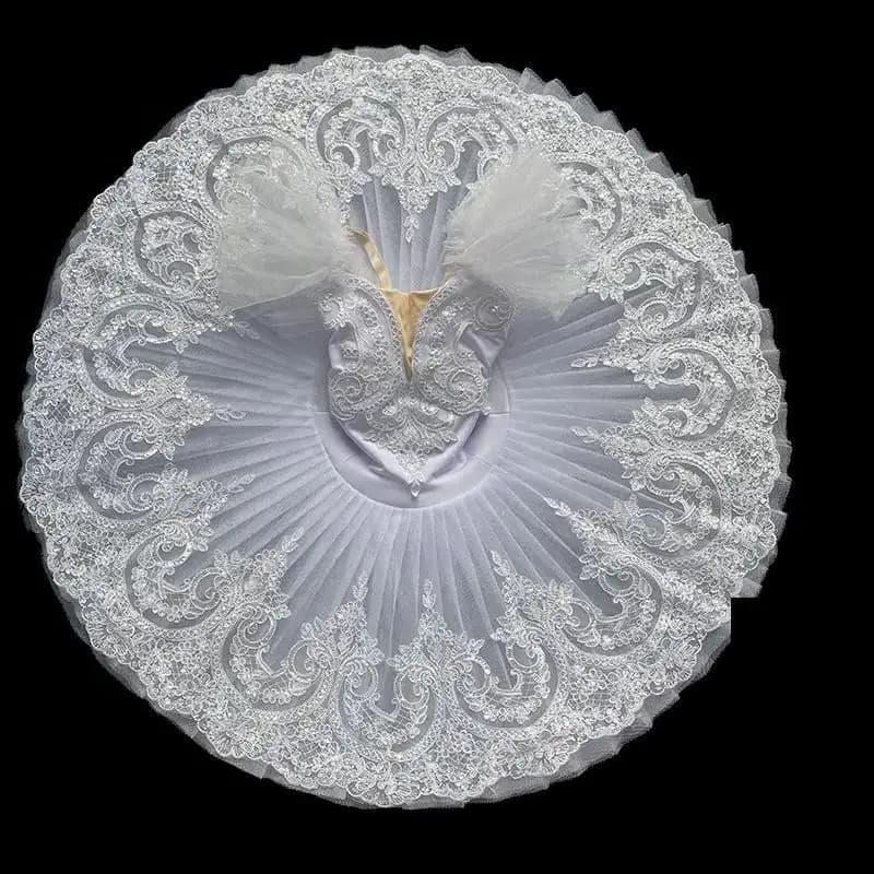Donne Ballerina Costumi di danza del partito Tutu di balletto Vestito da balletto Ragazza Tutu di balletto professionale romantico Ragazza del lago dei cigni bianco e